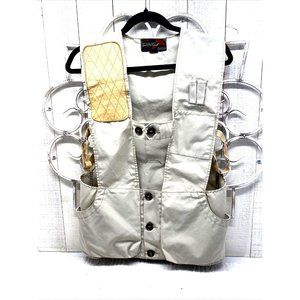 Vtg 10-X Mfg Co. Hunting Sporting Duck Shooting Vest 32 Pad on Shoulder Khaki